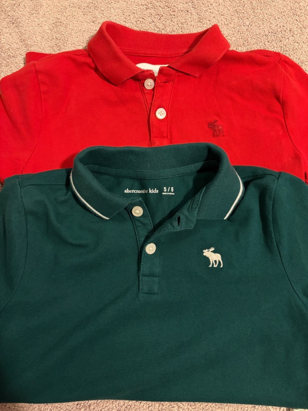 Abercrombie kids Polo Shirt bundle in Red and Green